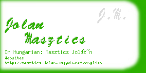 jolan masztics business card